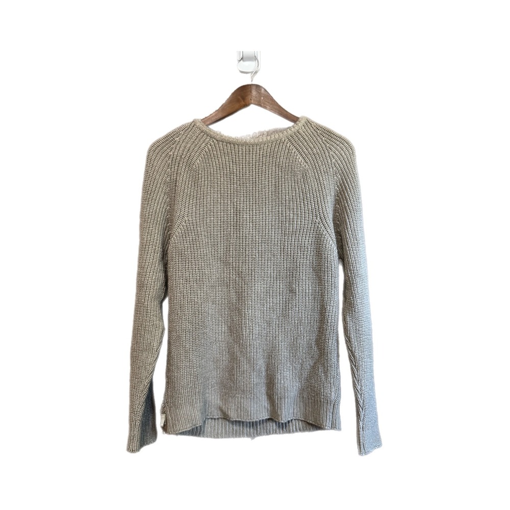 Zara Man Sweater Mens M Tan Beige Ribbed Knit Raglan Crewneck Excellent